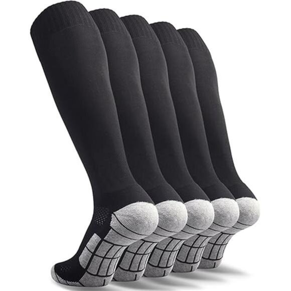 Soccer Socks (1/3/5 pairs) Team Sport Knee High Socks for Adult Youth Kids - Picture 7 of 7